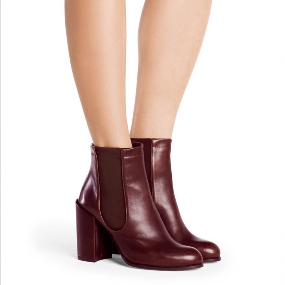 Stuart Weitzman Sidemover Brown Leather Boots 9.5!